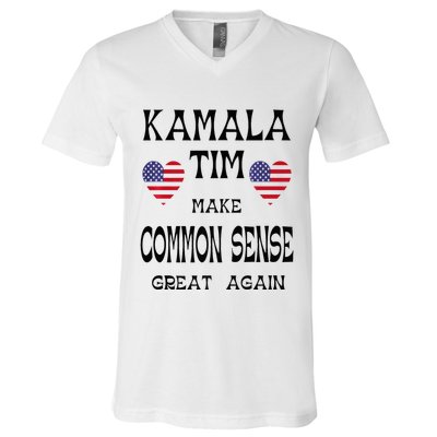 Kamala And Tim Make Common Sense Great Again Premium V-Neck T-Shirt