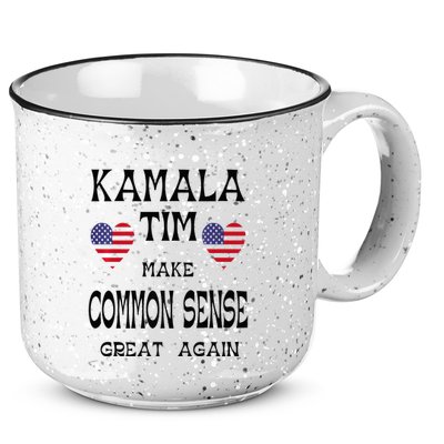 Kamala And Tim Make Common Sense Great Again Premium 15oz Campfire Ceramic Mug