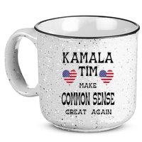 Kamala And Tim Make Common Sense Great Again Premium 15oz Campfire Ceramic Mug