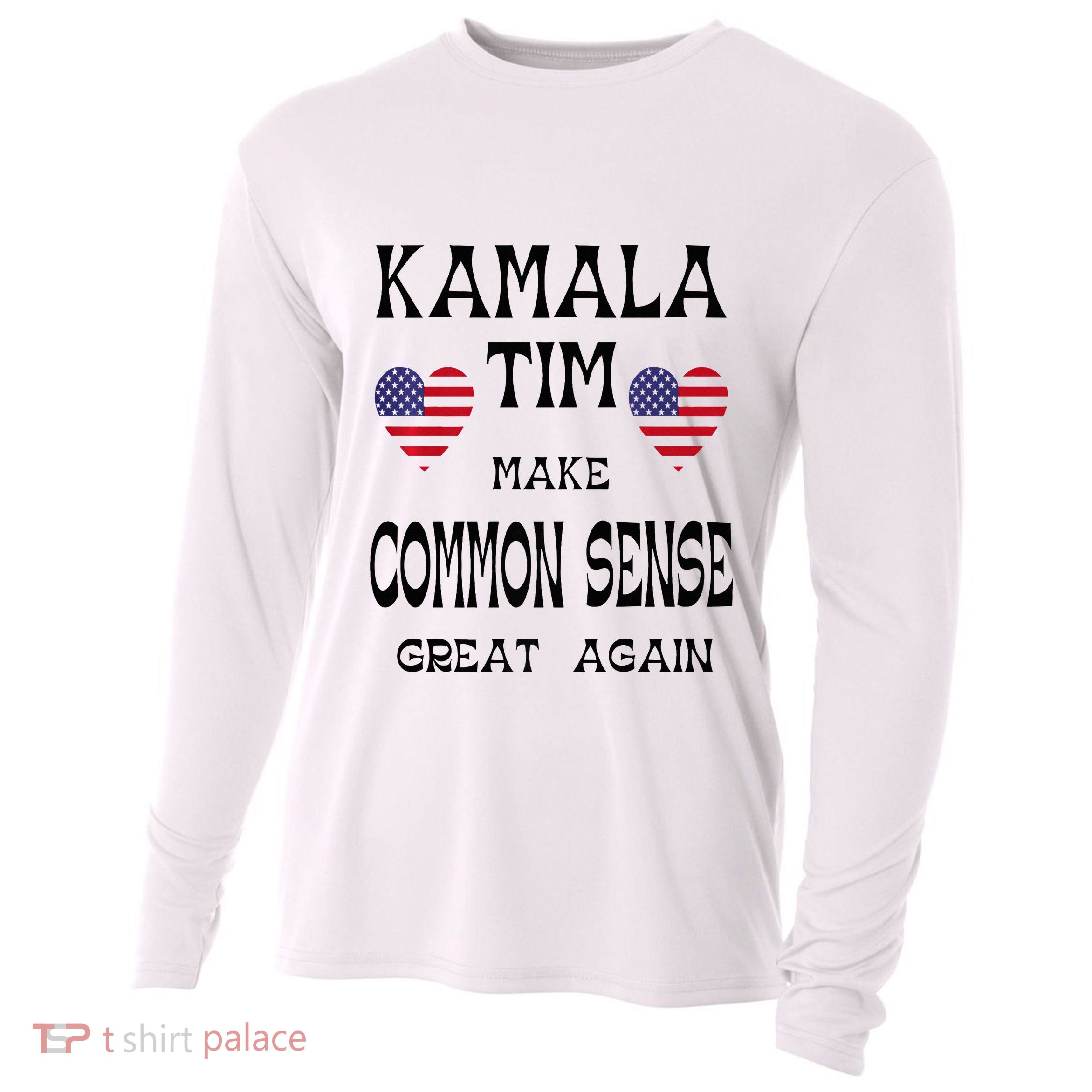 Kamala And Tim Make Common Sense Great Again Premium Cooling Performance Long Sleeve Crew