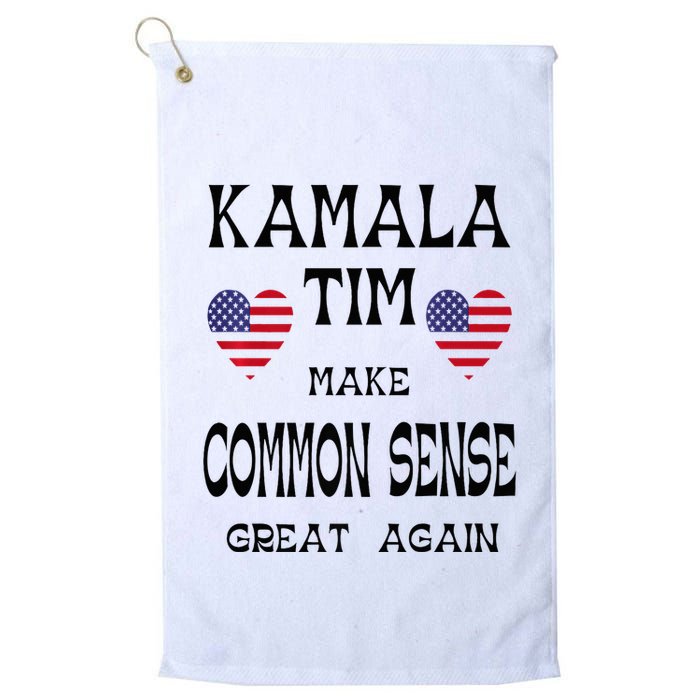 Kamala And Tim Make Common Sense Great Again Premium Golf Towel