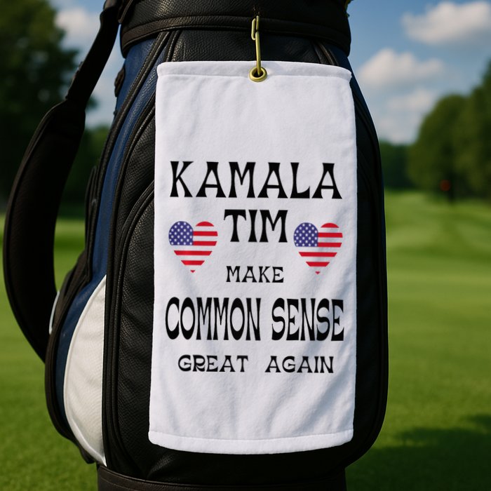 Kamala And Tim Make Common Sense Great Again Premium Golf Towel