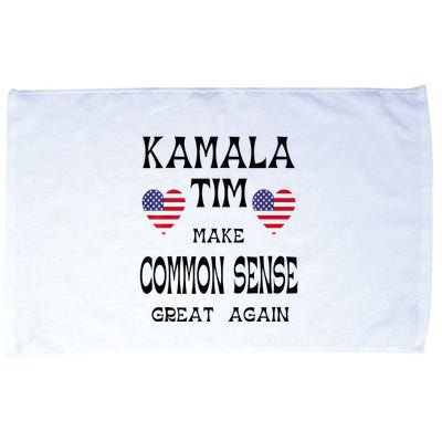 Kamala And Tim Make Common Sense Great Again Premium Microfiber Hand Towel