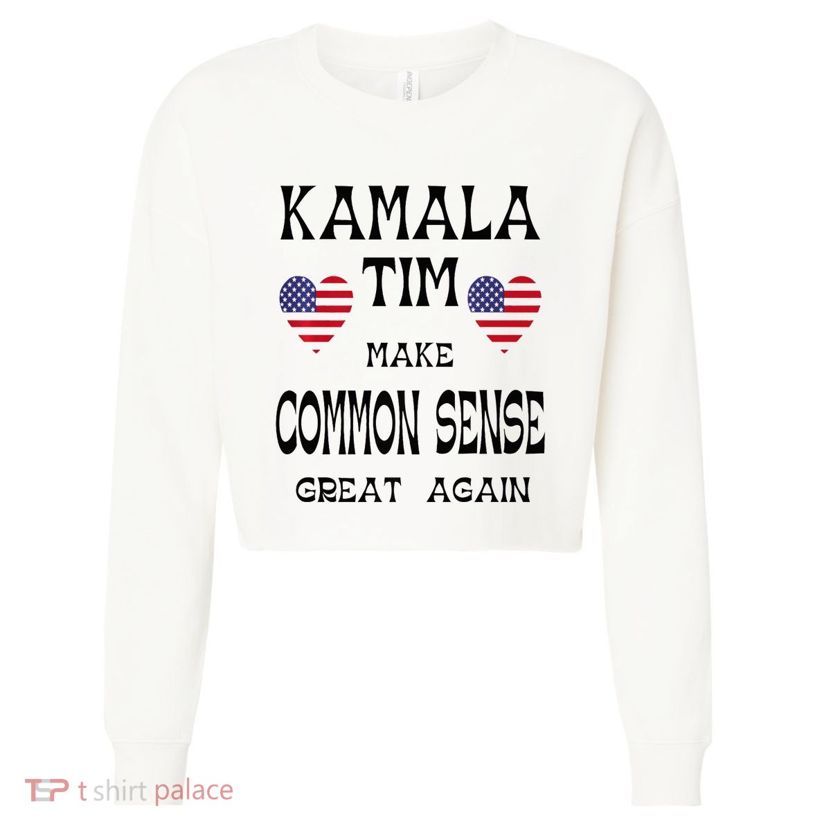 Kamala And Tim Make Common Sense Great Again Premium Cropped Pullover Crew