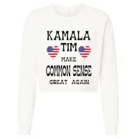 Kamala And Tim Make Common Sense Great Again Premium Cropped Pullover Crew