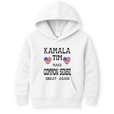 Kamala And Tim Make Common Sense Great Again Premium Kids Hoodie