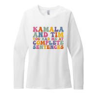 Kamala And Tim You Had Me At Complete Sentences Retro Groovy Womens CVC Long Sleeve Shirt