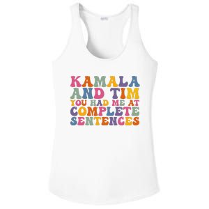 Kamala And Tim You Had Me At Complete Sentences Retro Groovy Ladies PosiCharge Competitor Racerback Tank