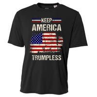 Keep America Trumpless America Flag Retro Patriotic Cooling Performance Crew T-Shirt