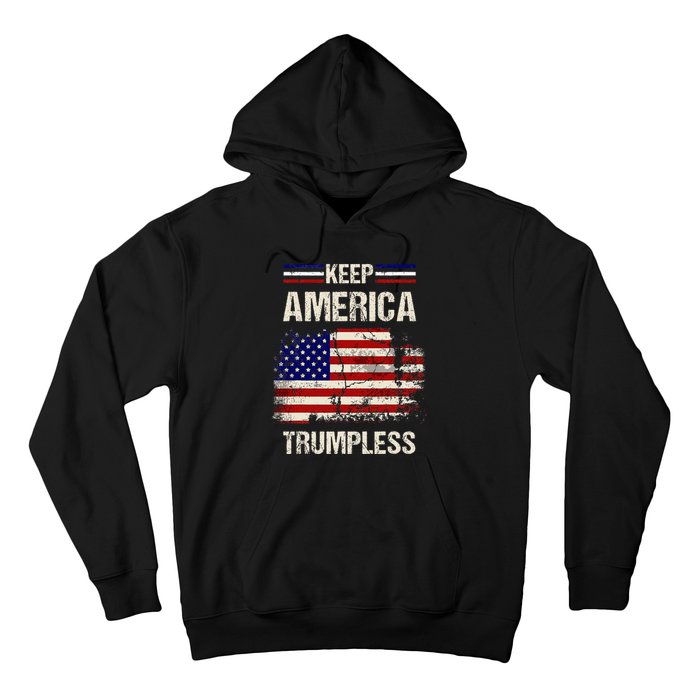 Keep America Trumpless America Flag Retro Patriotic Hoodie