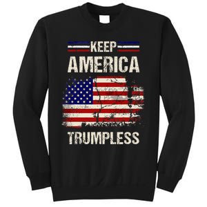 Keep America Trumpless America Flag Retro Patriotic Sweatshirt