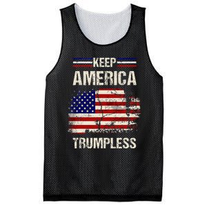 Keep America Trumpless America Flag Retro Patriotic Mesh Reversible Basketball Jersey Tank