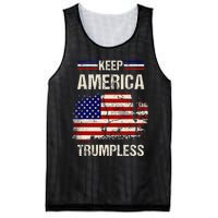 Keep America Trumpless America Flag Retro Patriotic Mesh Reversible Basketball Jersey Tank