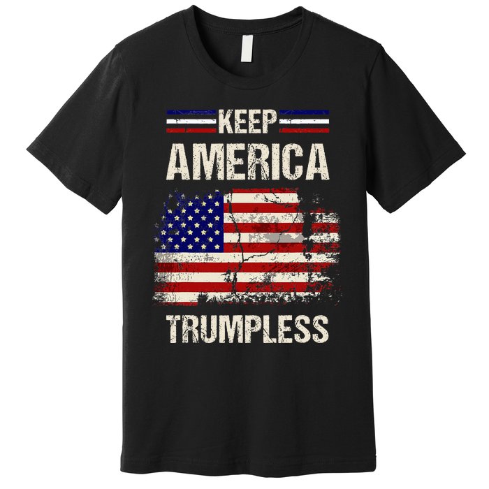 Keep America Trumpless America Flag Retro Patriotic Premium T-Shirt