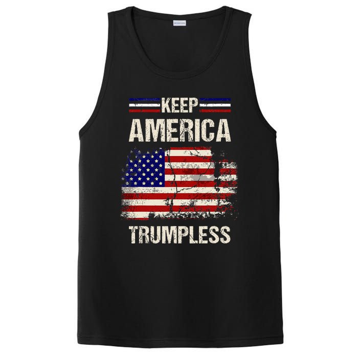 Keep America Trumpless America Flag Retro Patriotic PosiCharge Competitor Tank