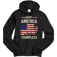 Keep America Trumpless America Flag Retro Patriotic Tie Dye Hoodie