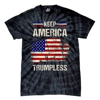 Keep America Trumpless America Flag Retro Patriotic Tie-Dye T-Shirt