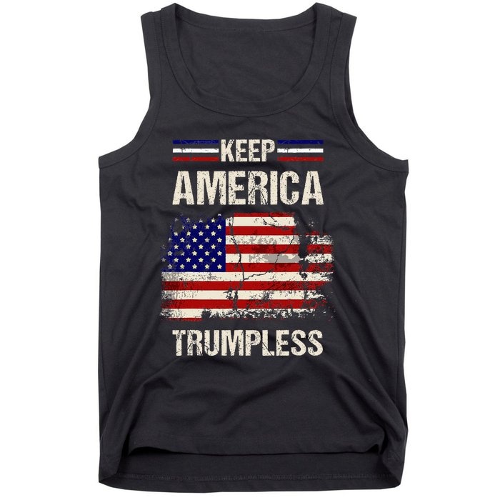 Keep America Trumpless America Flag Retro Patriotic Tank Top