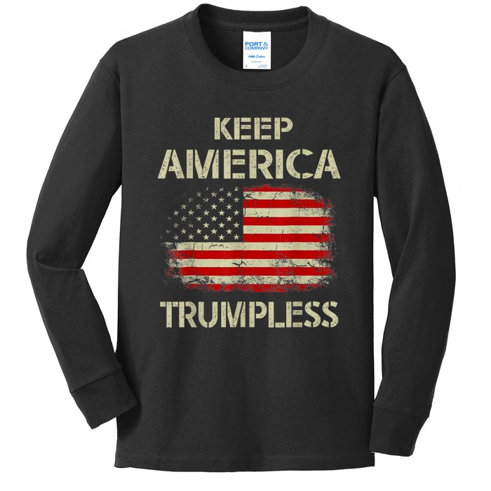 Keep America Trumpless Kids Long Sleeve Shirt