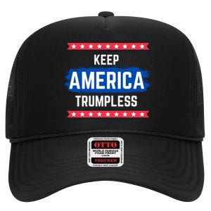 KEEP AMERICA TRUMPLESS High Crown Mesh Back Trucker Hat