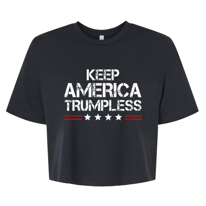 Keep America Trumpless Funny Anti Trump Bella+Canvas Jersey Crop Tee