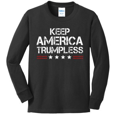 Keep America Trumpless Funny Anti Trump Kids Long Sleeve Shirt