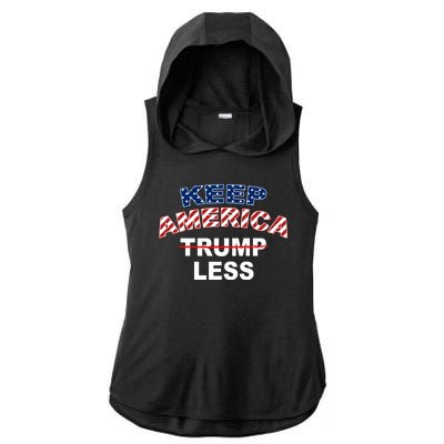 Keep America Trump Less Ladies PosiCharge Tri-Blend Wicking Draft Hoodie Tank