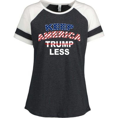 Keep America Trump Less Enza Ladies Jersey Colorblock Tee