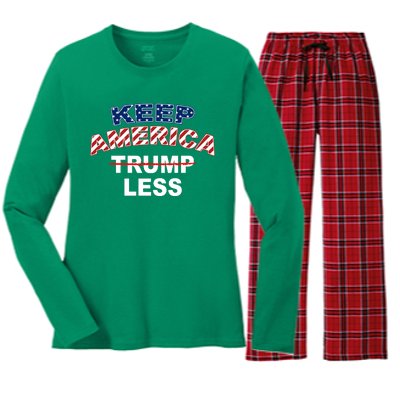 Keep America Trump Less Women's Long Sleeve Flannel Pajama Set 