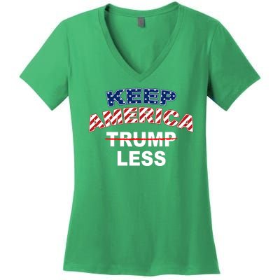 Keep America Trump Less Women's V-Neck T-Shirt