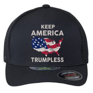 KEEP AMERICA TRUMPLESS Flexfit Unipanel Trucker Cap