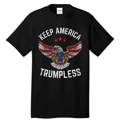 Keep America Trumpless Eagle USA Flag Tall T-Shirt