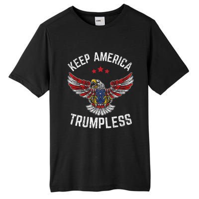 Keep America Trumpless Eagle USA Flag Tall Fusion ChromaSoft Performance T-Shirt