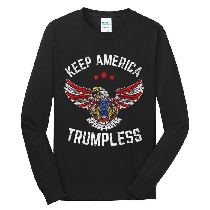 Keep America Trumpless Eagle USA Flag Tall Long Sleeve T-Shirt