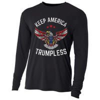 Keep America Trumpless Eagle USA Flag Cooling Performance Long Sleeve Crew