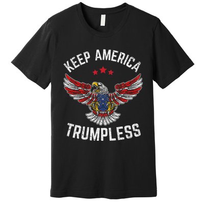 Keep America Trumpless Eagle USA Flag Premium T-Shirt