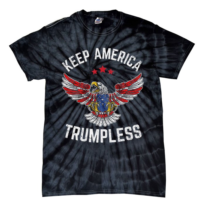 Keep America Trumpless Eagle USA Flag Tie-Dye T-Shirt