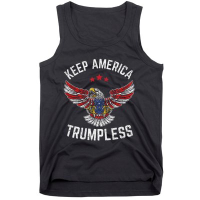 Keep America Trumpless Eagle USA Flag Tank Top