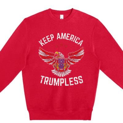 Keep America Trumpless Eagle USA Flag Premium Crewneck Sweatshirt