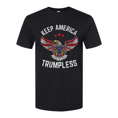 Keep America Trumpless Eagle USA Flag Softstyle CVC T-Shirt