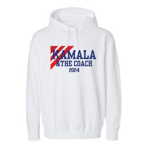 Kamala And The Coach 2024 Kamala Harris Tim Walz Garment-Dyed Fleece Hoodie