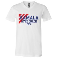 Kamala And The Coach 2024 Kamala Harris Tim Walz V-Neck T-Shirt