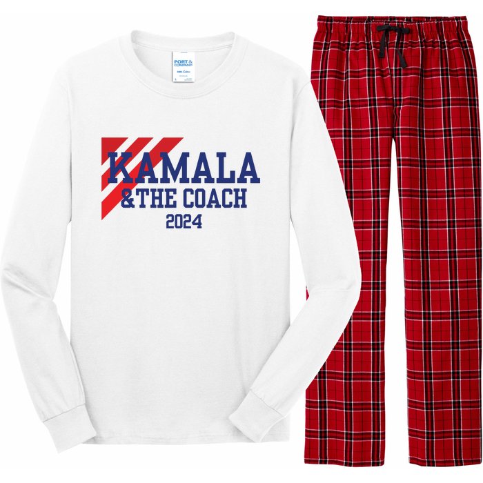 Kamala And The Coach 2024 Kamala Harris Tim Walz Long Sleeve Pajama Set