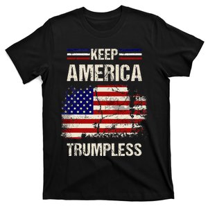 Keep America Trumpless America Flag Retro Patriotic T-Shirt