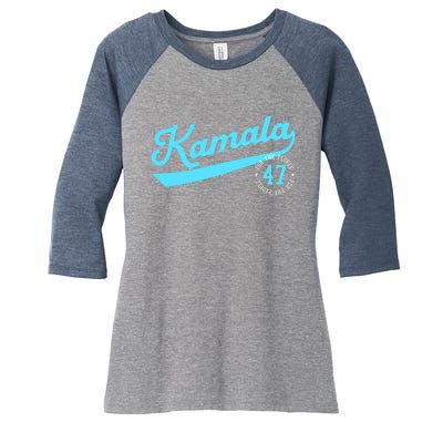 Kamala Athletic Team 47th President For The People Women's Tri-Blend 3/4-Sleeve Raglan Shirt