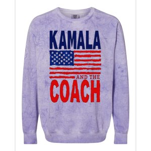 Kamala And The Coach 2024 Election Kamala Harris Tim Walz Colorblast Crewneck Sweatshirt