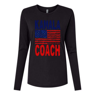 Kamala And The Coach 2024 Election Kamala Harris Tim Walz Womens Cotton Relaxed Long Sleeve T-Shirt