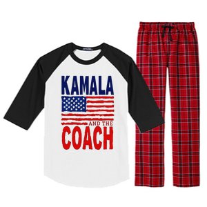 Kamala And The Coach 2024 Election Kamala Harris Tim Walz Raglan Sleeve Pajama Set