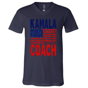 Kamala And The Coach 2024 Election Kamala Harris Tim Walz V-Neck T-Shirt