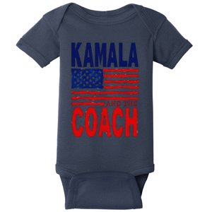 Kamala And The Coach 2024 Election Kamala Harris Tim Walz Baby Bodysuit